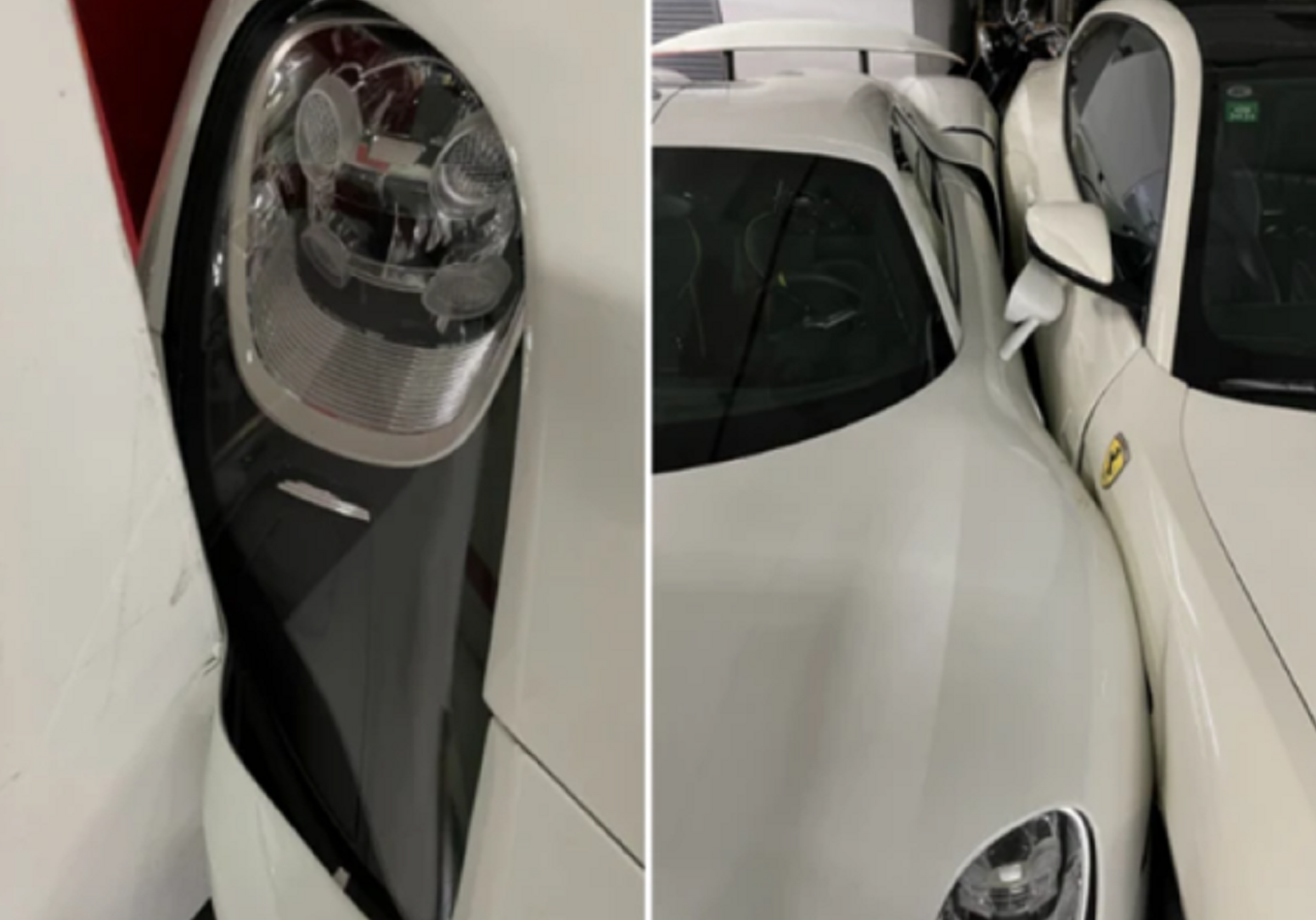 上海一宝马女司机怒撞百万法拉利，一旁千万保时捷918受损，两车价值近2000万