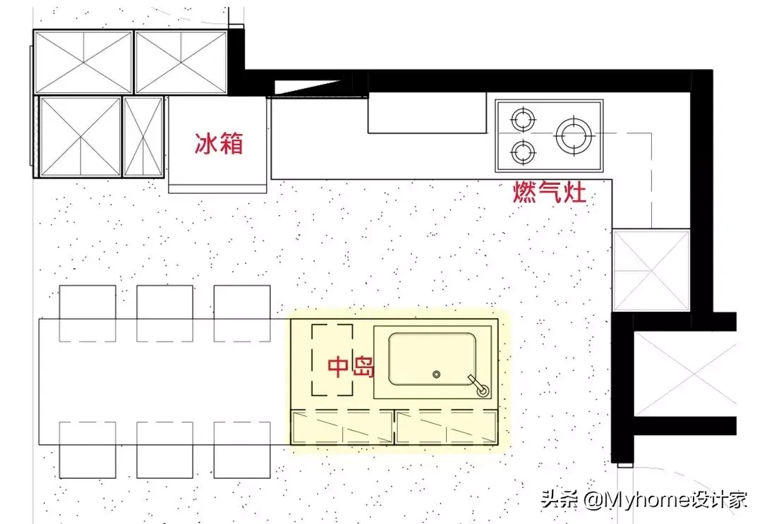 厉害!小户型也能有中岛厨房!10种布局挑一个来安排吧