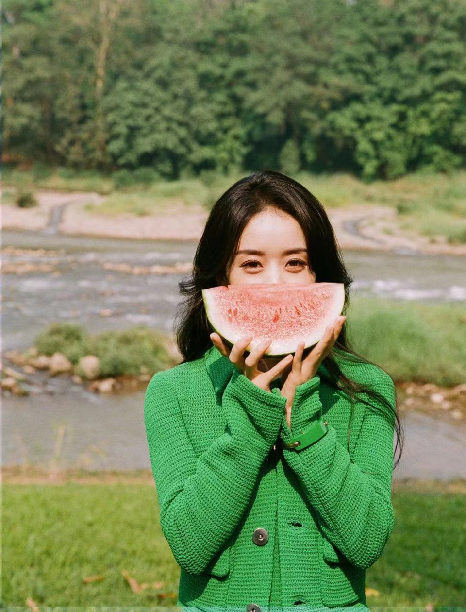 绿色系的赵丽颖