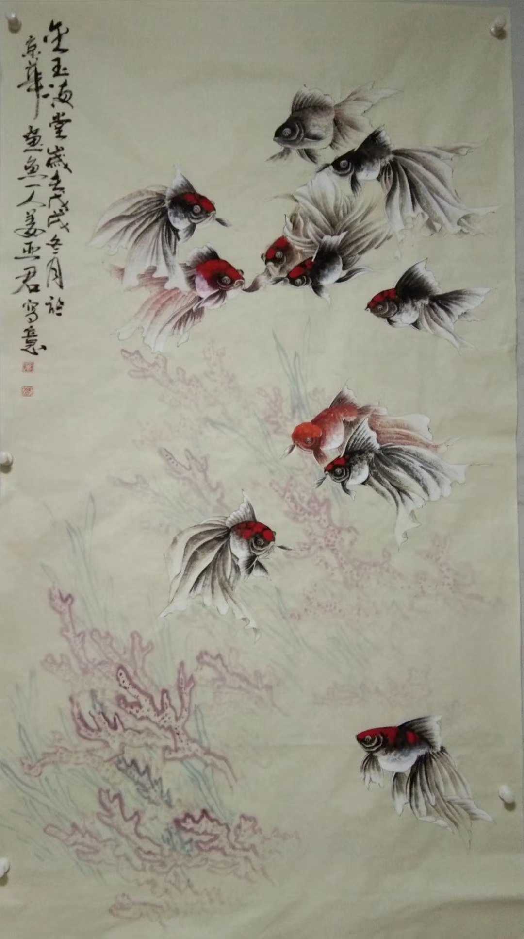 花之语，鱼之乐，笔墨灵魂跃然纸上--画者姜亚君