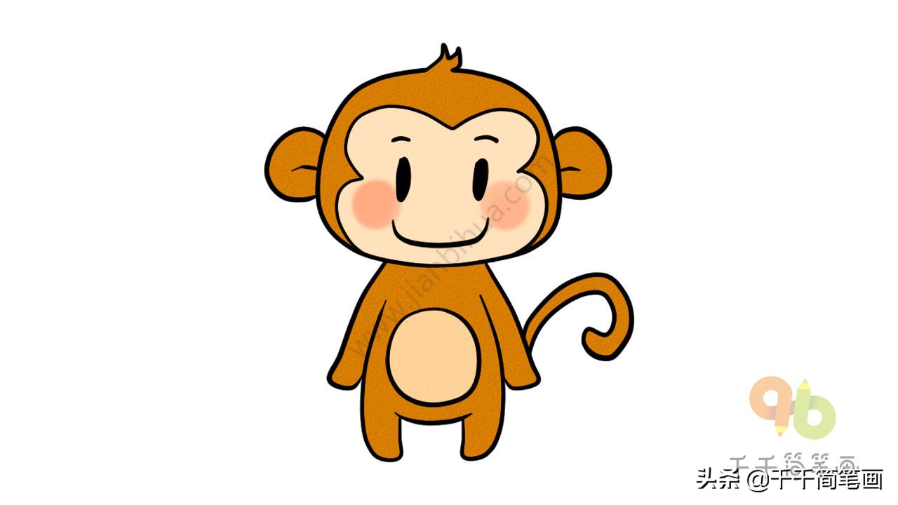 10种可爱的小猴子简笔画合集,分分钟被萌翻,一看就会画