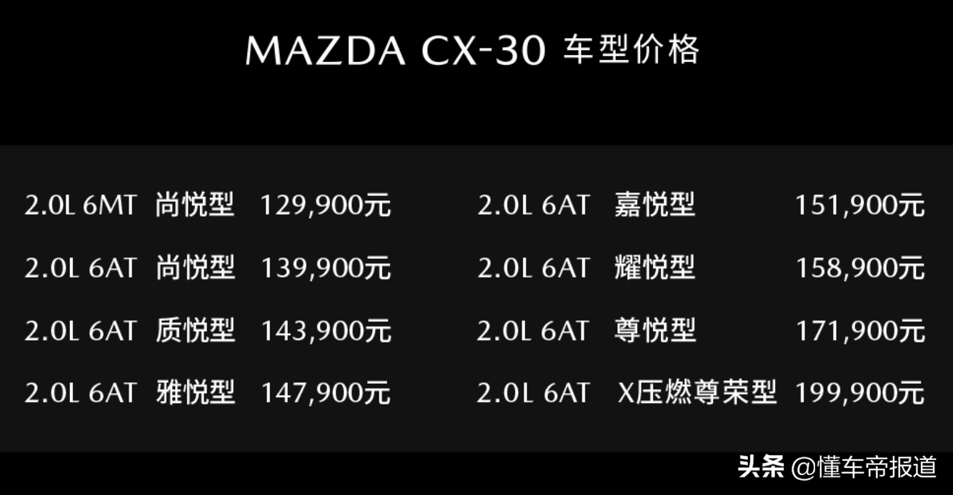 长安马自达新车报价一览2024