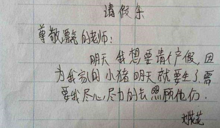 小学生“请假条”火了，理由过于“真实”，老师无奈：不得不批
