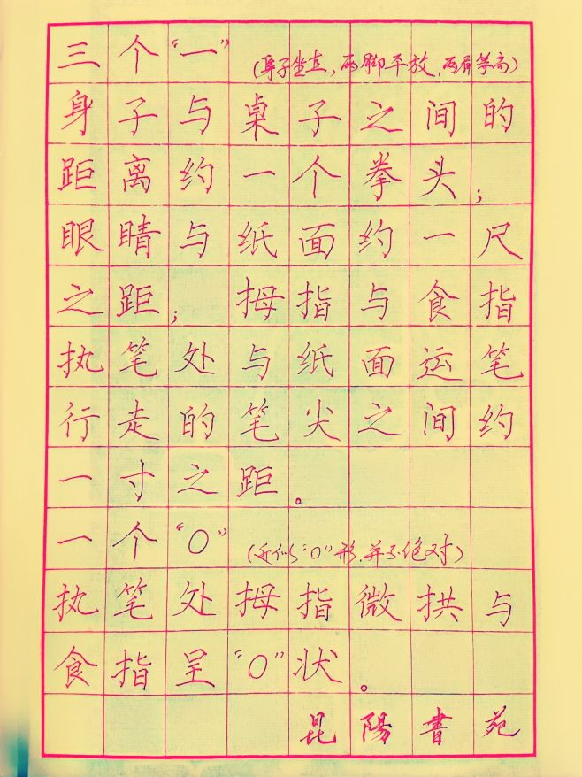 写字姿势三个一口诀（正确写字姿势方法讲解）