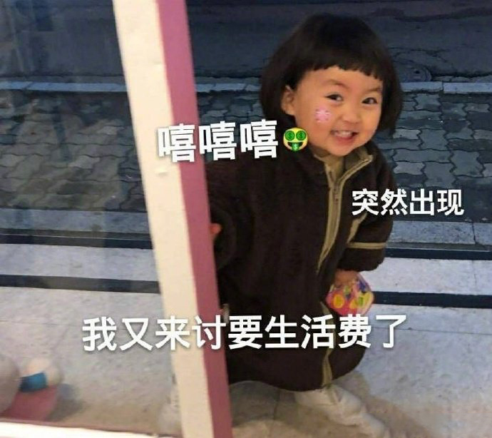 小女孩罗熙向爸妈要生活费表情包合集