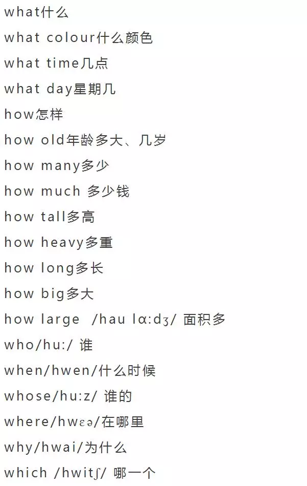 小学英语单词分类大全（附音标）