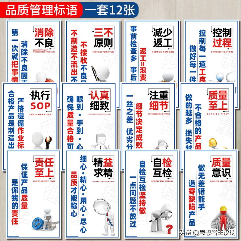 工厂车间挂这17组标语图，客户领导看到肯定竖起大拇指