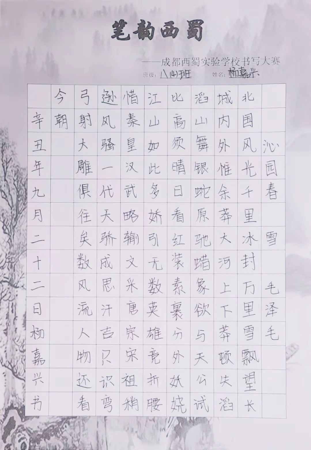「必发365乐趣网投@比赛课程」规范书写巩习惯 翰墨飘香传经典