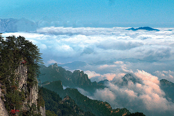 河南这个地方看日出绝对能与泰山匹敌，云雾像天外之云，仿佛人间仙境