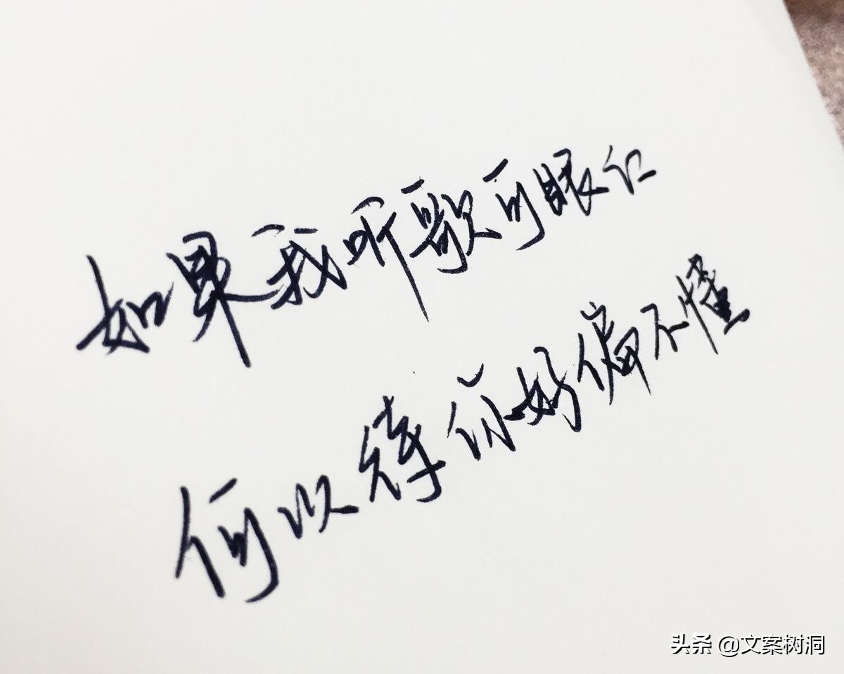 手写青春的句子：“时间没有等我，是你忘了带我走。”