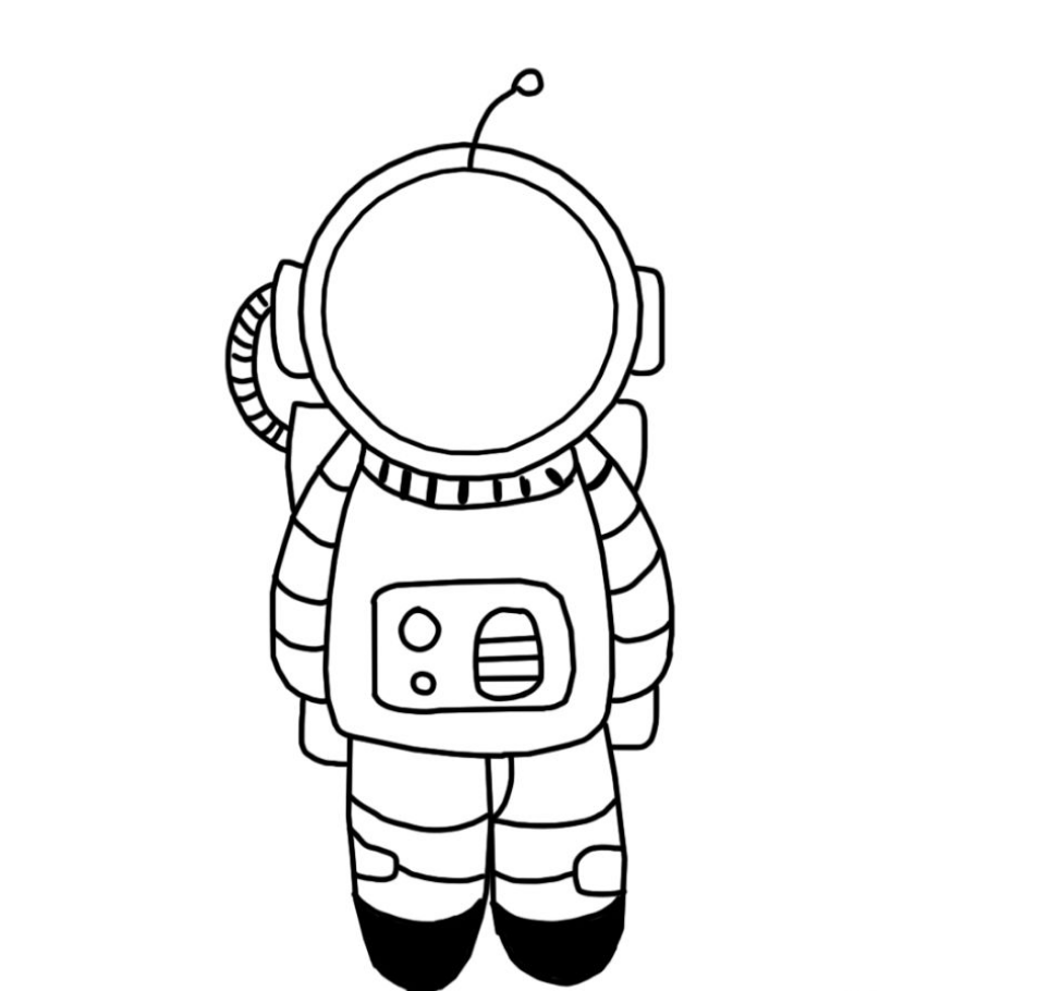 宇航员的简单画法图片