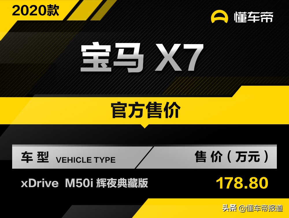新车 </p><p>　　 宝马X7辉夜典藏版上市 售178.8万/限500台