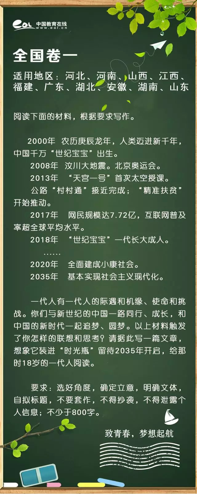 近5年高考作文题目大全！你印象最深刻的是哪篇？