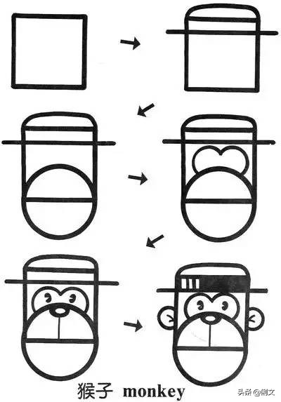 简笔画 ▏教你用三角形、正方形、圆形画超萌动物