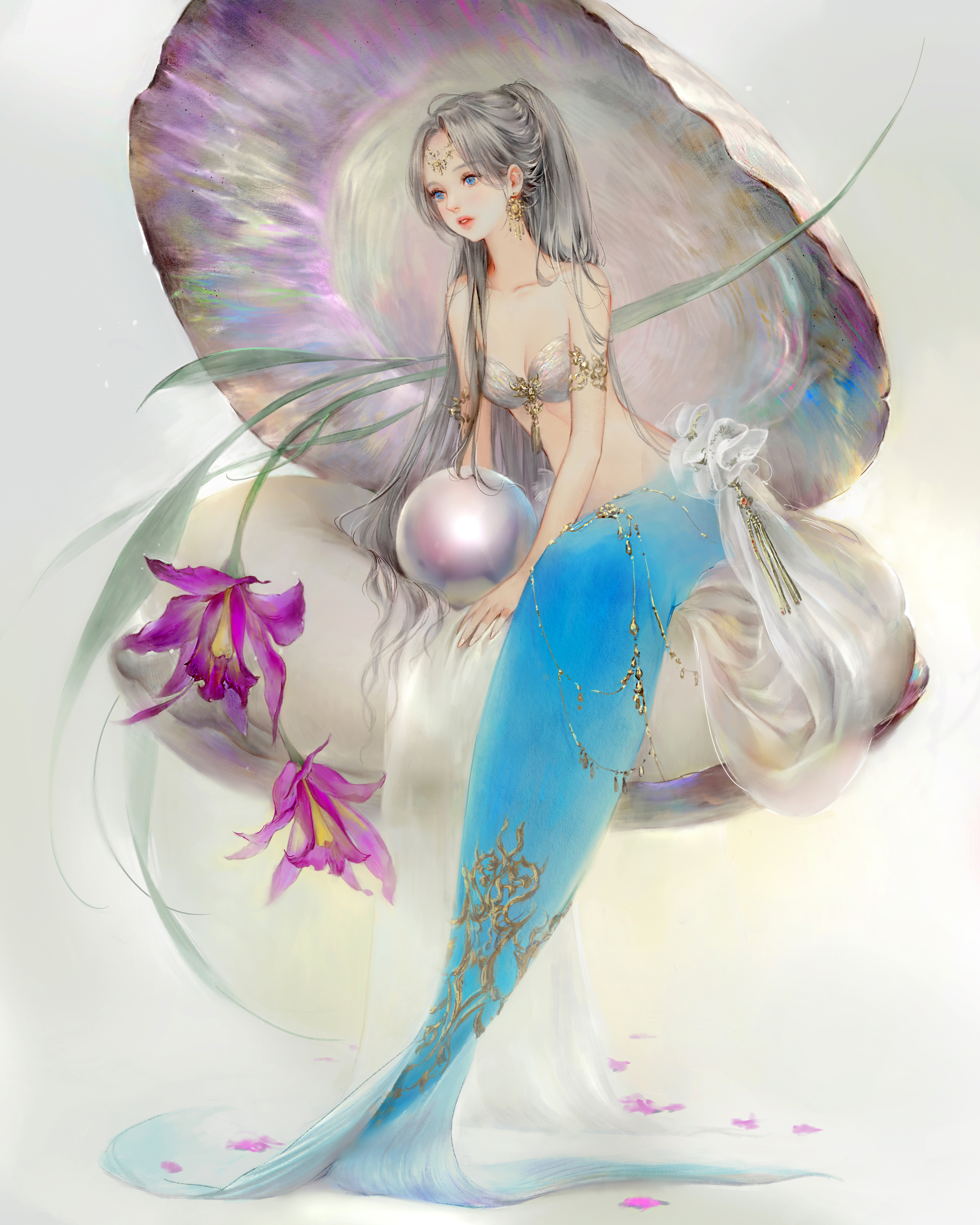 通透唯美的二次元美女，仙气扑面而来，充满梦幻华丽的马卡龙色彩
