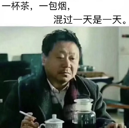 搞笑表情包精选27张：一杯茶一包烟混过一天是一天