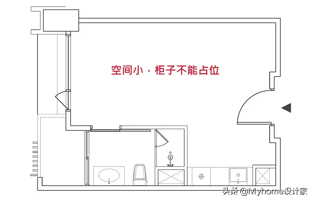 平面图布局攻略33㎡，拥一室一厅一厨一卫，还有大量收纳设计！