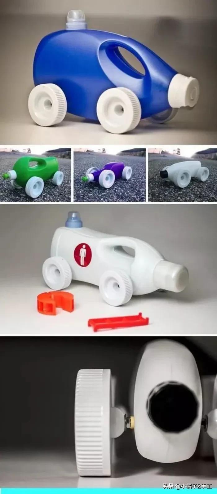 瓶子制作拖拉车玩具图片