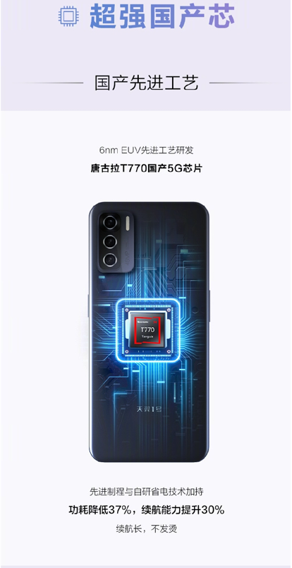 中国电信天翼1号2022发布：首款国产6nm 5G芯片 号称36个月不卡顿