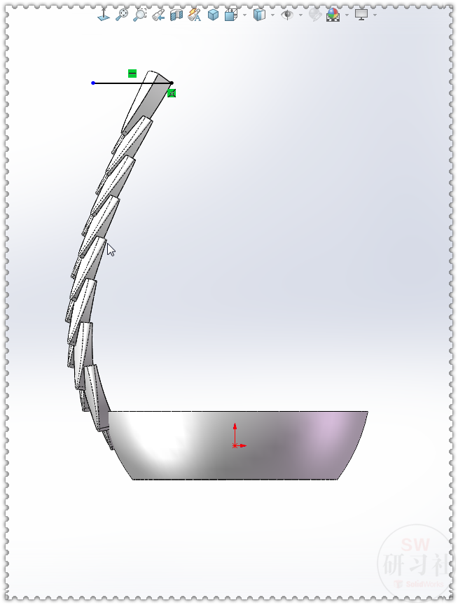 用SOLIDWORKS画个鱼鳞花瓶，绘图很简单，就是运算有点慢