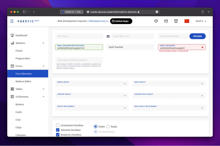 Vuestic UI - 免費(fèi)開源的 Vue3 組件庫(kù)，內(nèi)置漂亮的 Admin 后臺(tái)框架