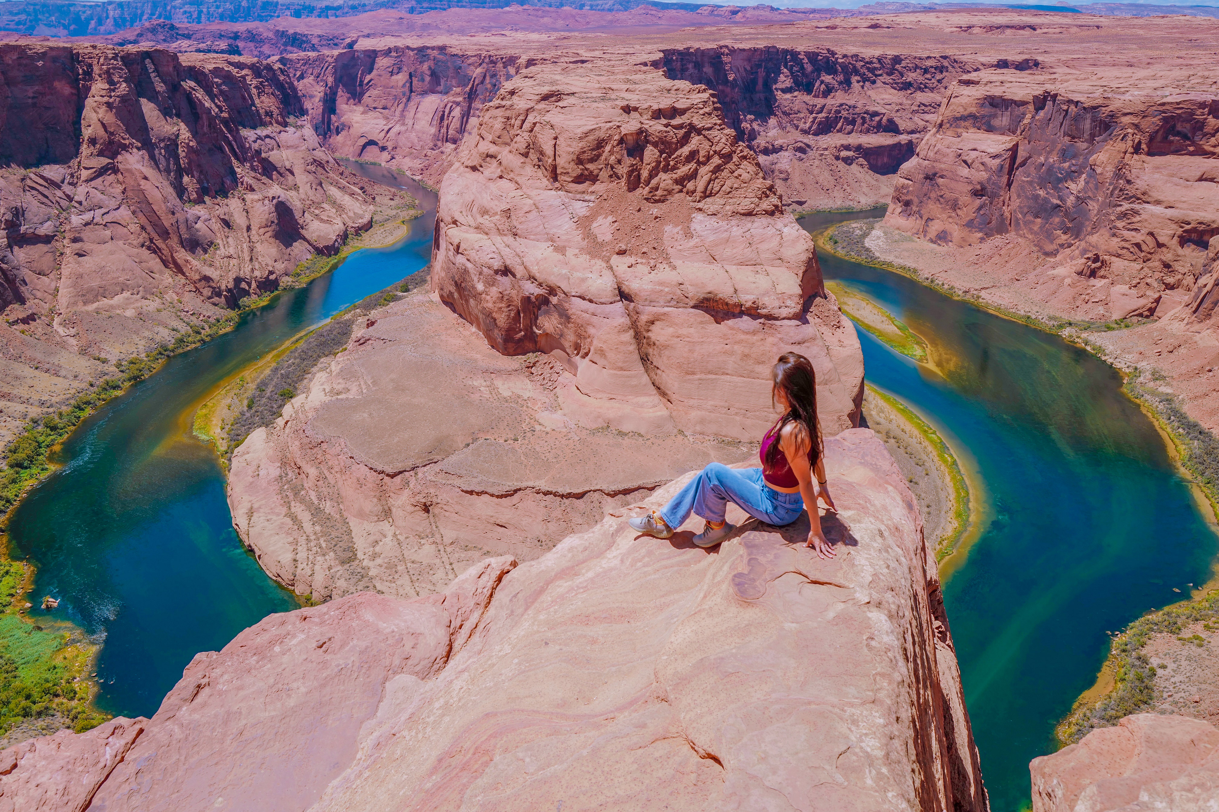 美国网红景点马蹄湾,科罗拉多河u型湾,高空俯瞰太震撼了