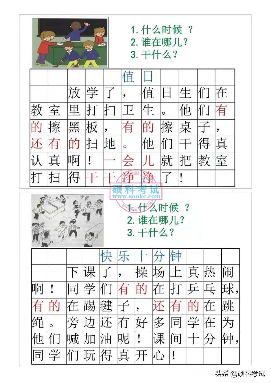 一年级语文《看图写话》15篇练习+范文及讲解，教会孩子看图写话