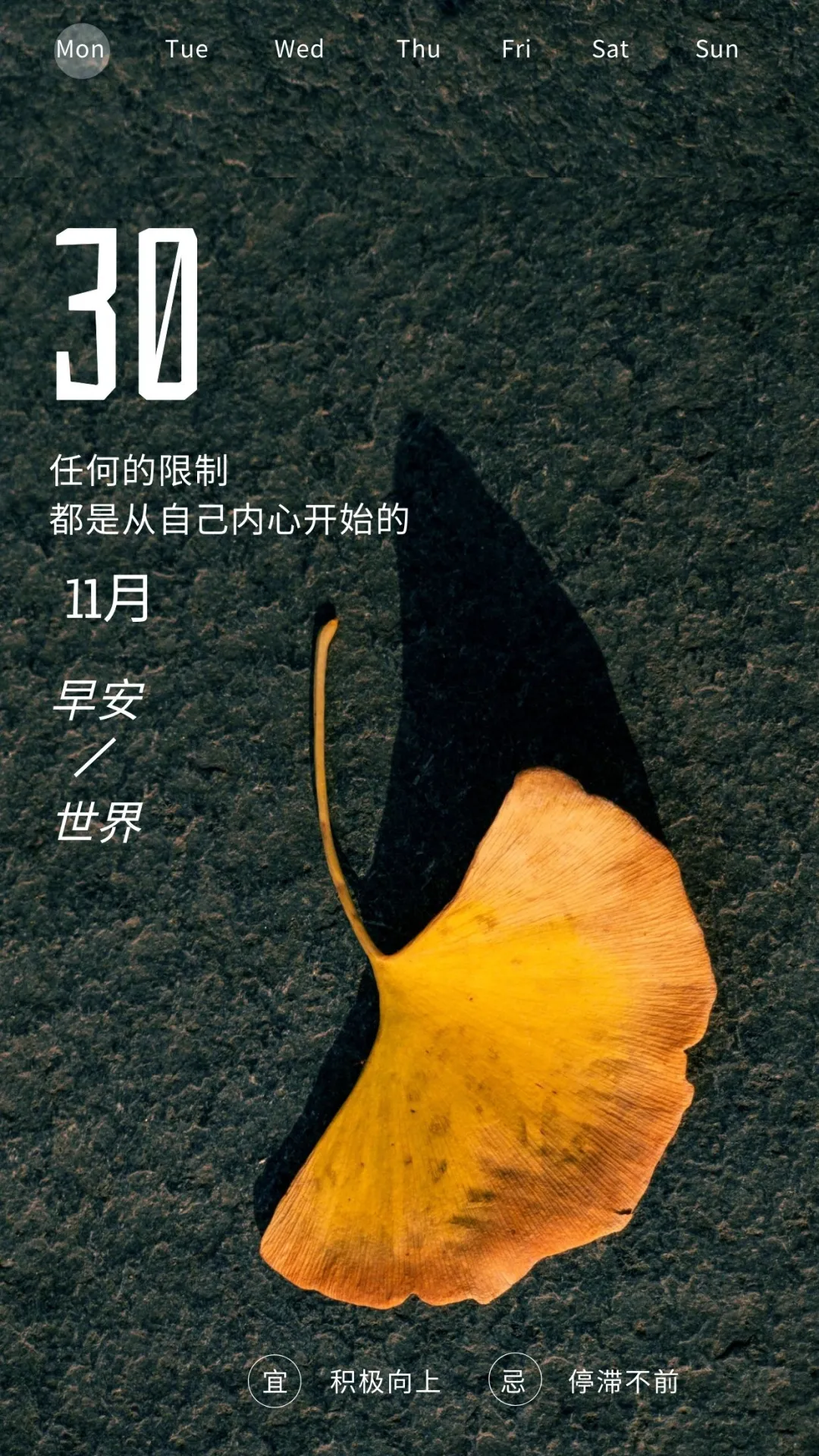 30」早安心语,正能量梦想语录图片,11月再见12月你好