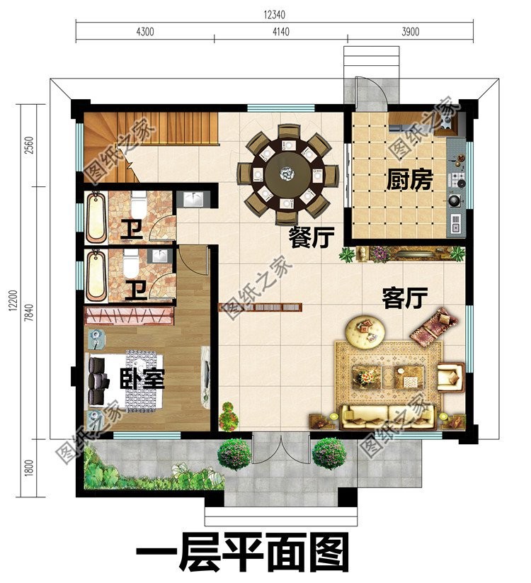 二层别墅带老虎窗设计，最经典的建房户型，空间舒适