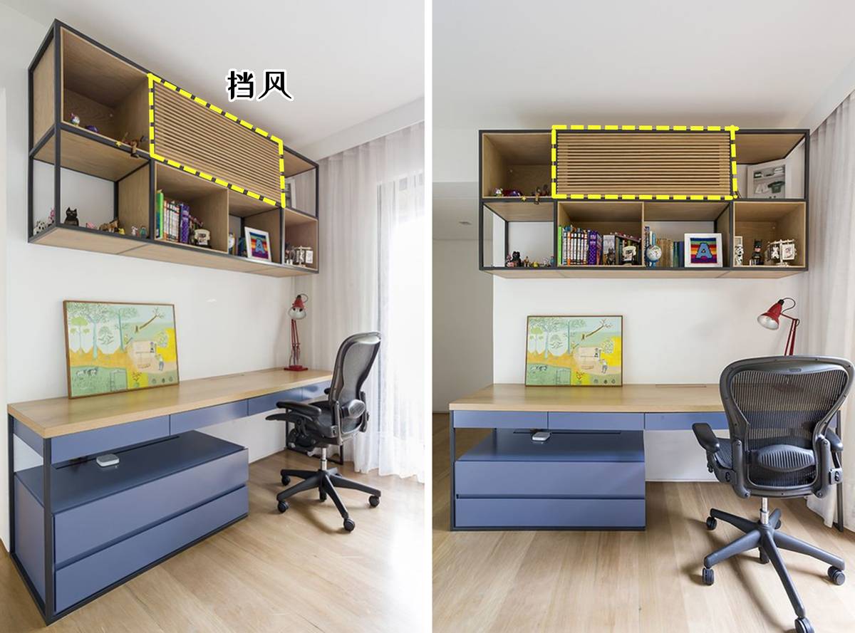 太机智了！书房装修，将空调挂机藏吊柜里，看着好看也不影响收纳