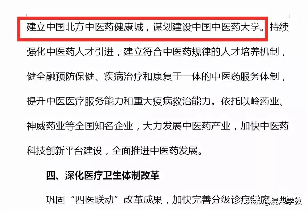筹划好的中国中医药大学流产，河北省的高水平大学还要继续等