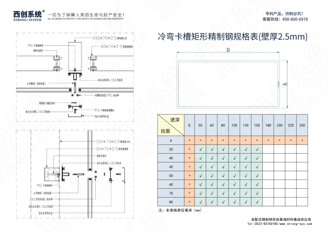 收藏|型材图解-西创系统丰富高效好用的型材库之全明框工型精制钢(图3)