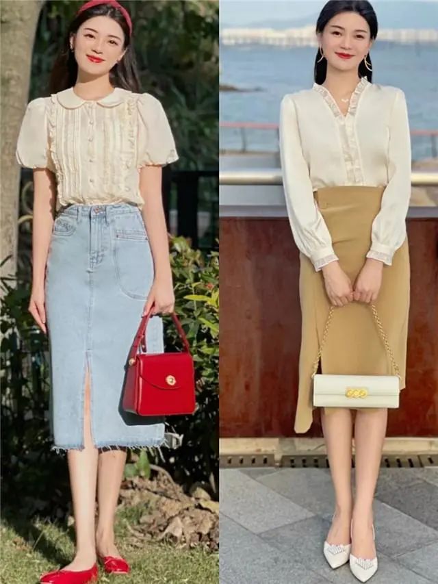 杏色裤子配上衣图片(杏色衣服配什么颜色) - 赤虎壹号