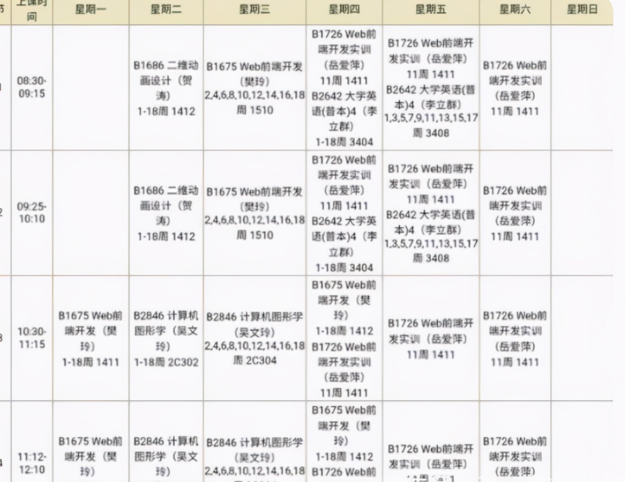 大学的“课程表”火了，可谓是旱的旱涝的涝，没有对比就没有伤害