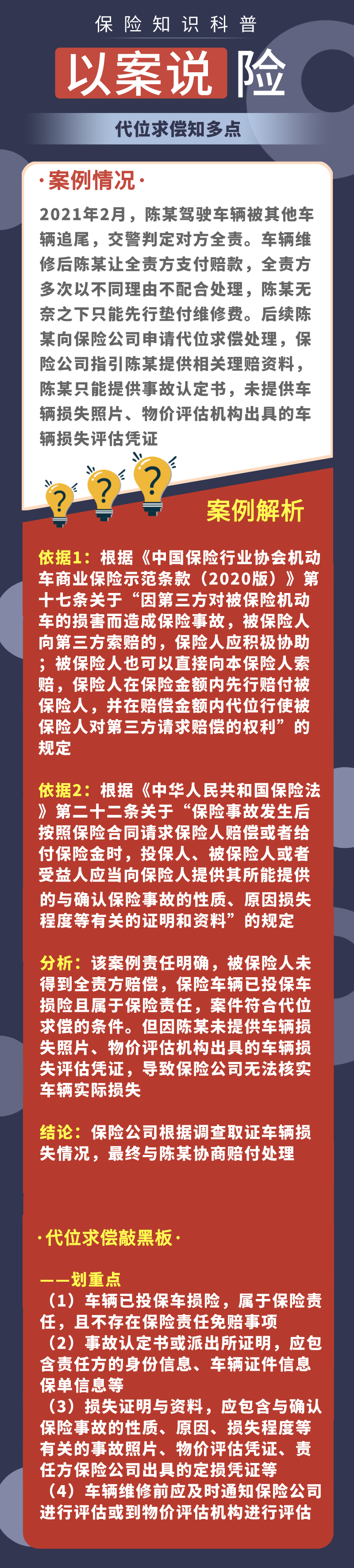 「以案说险」代位求偿知多点