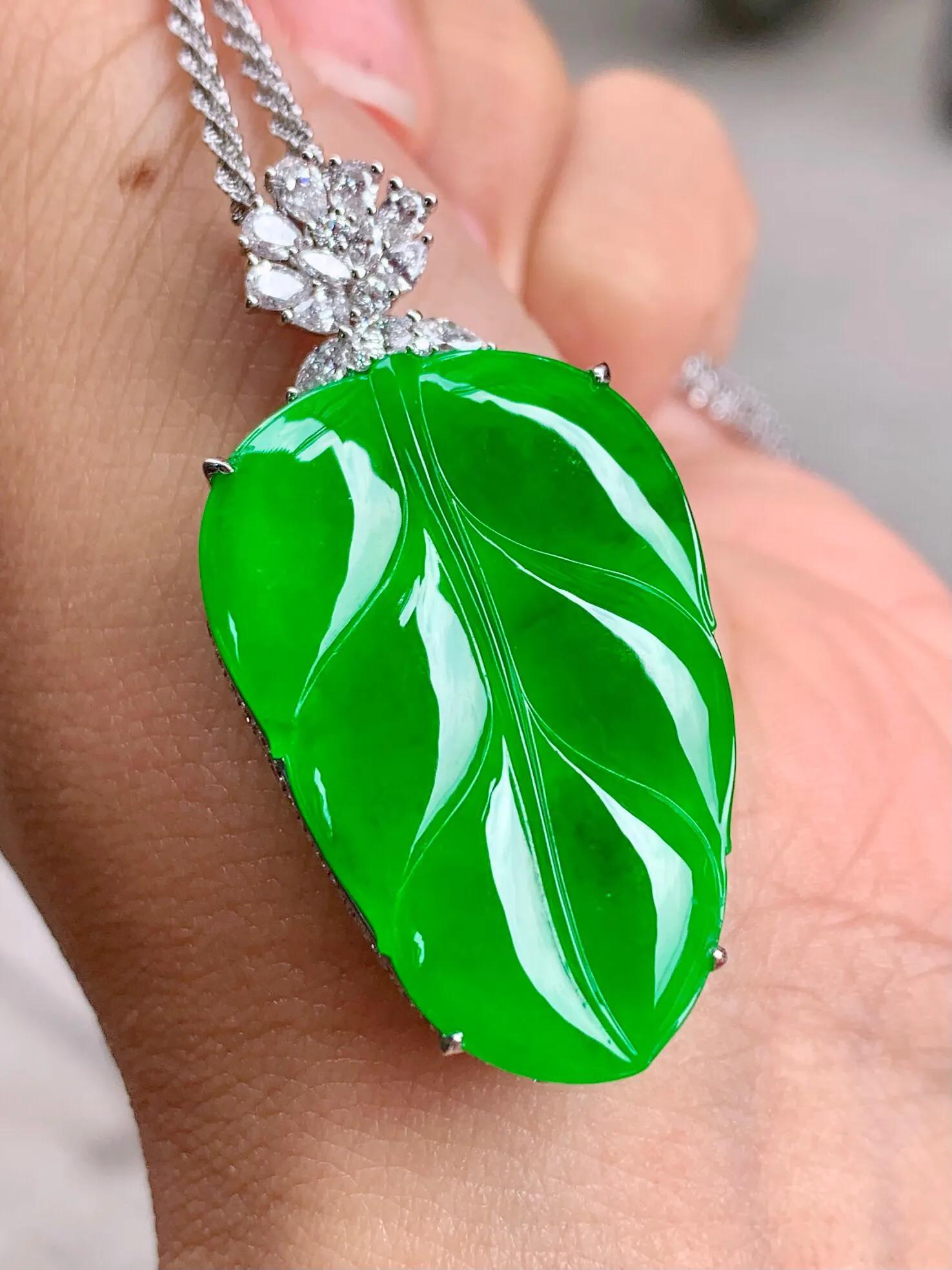 翡翠叶子吊坠图集①