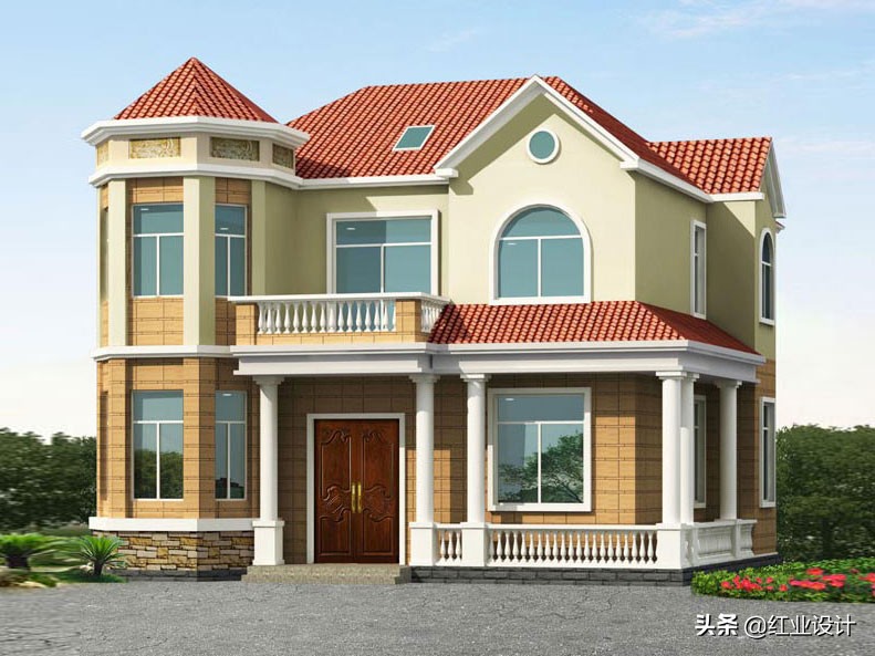 农村自建房复式楼空间才显大气，推荐5款，有挑高客厅与旋转楼梯