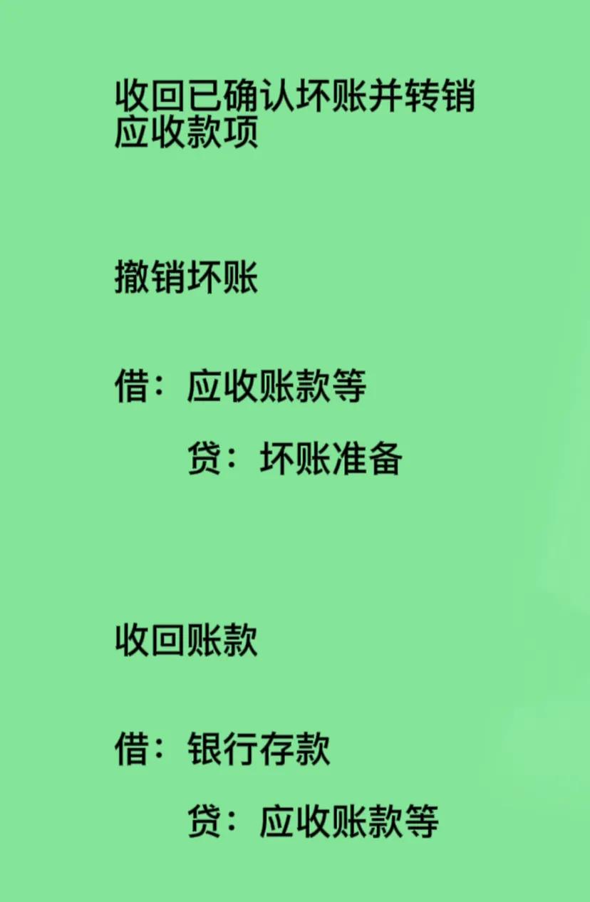 坏账处理的会计分录〈建议收藏〉