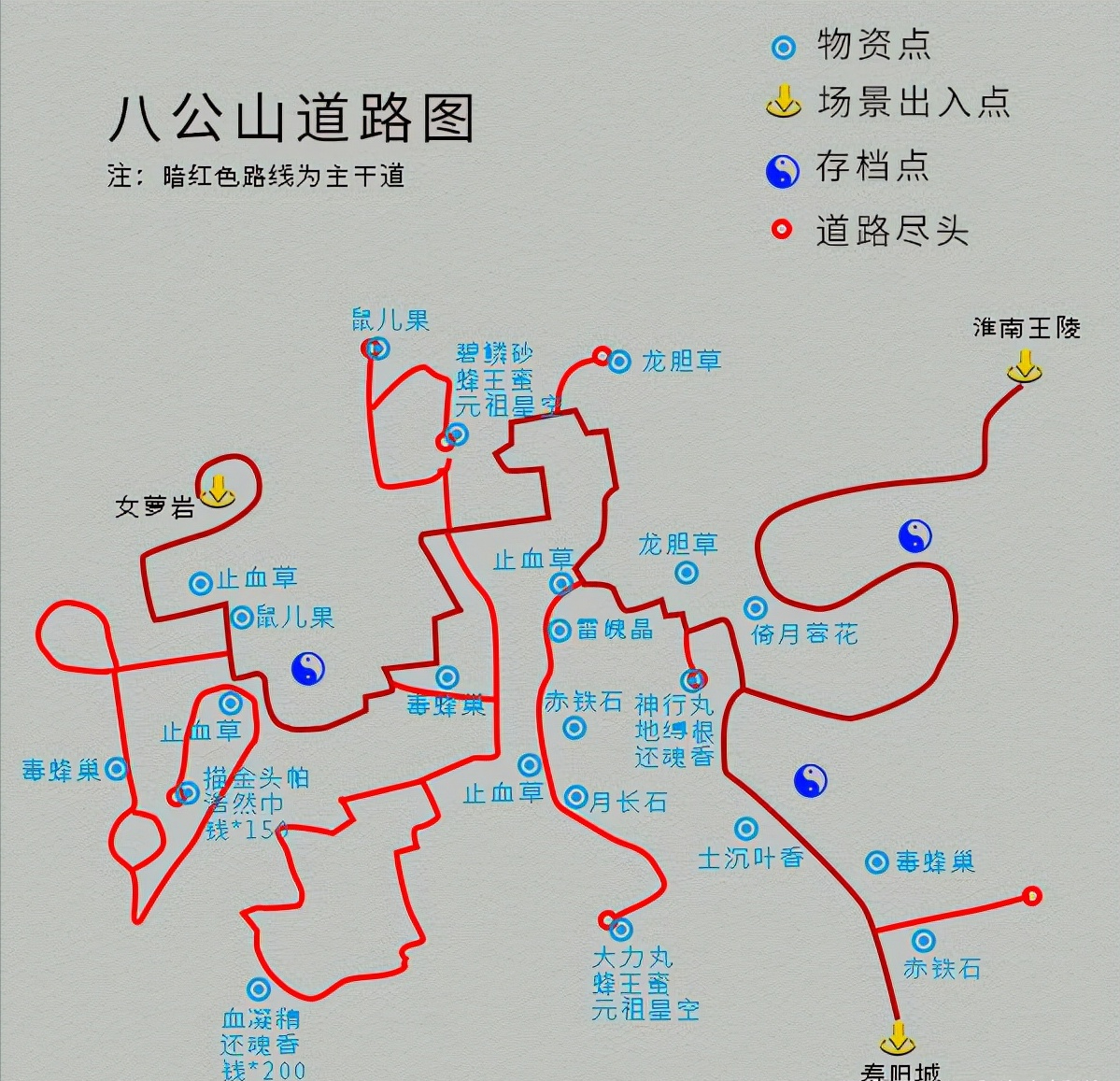 单机游戏《仙剑4》完整图文攻略，详细地图物资标记