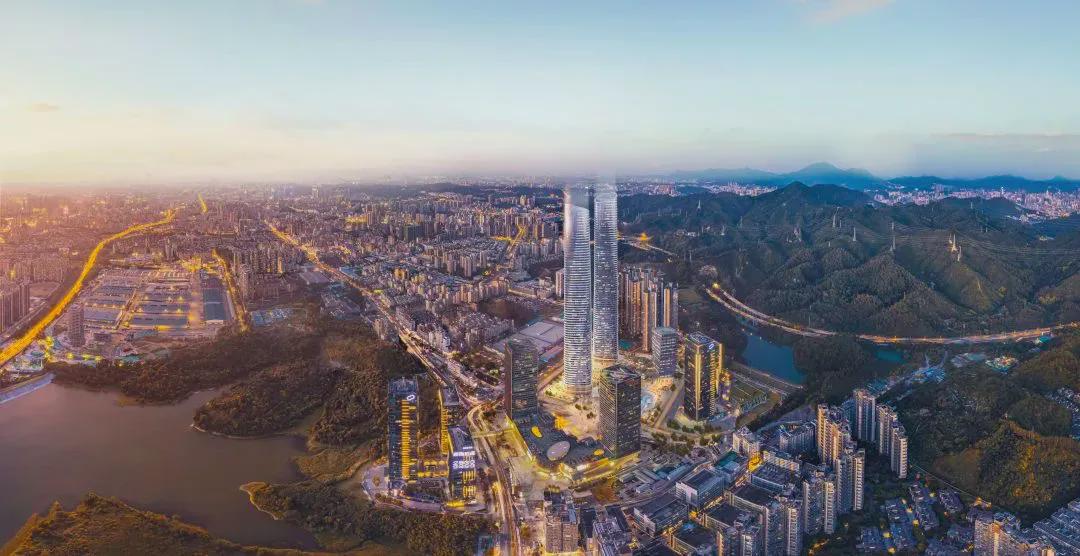 龙岗西第一高楼，356米新地标来了！深圳星河WORLD双子塔平顶大吉