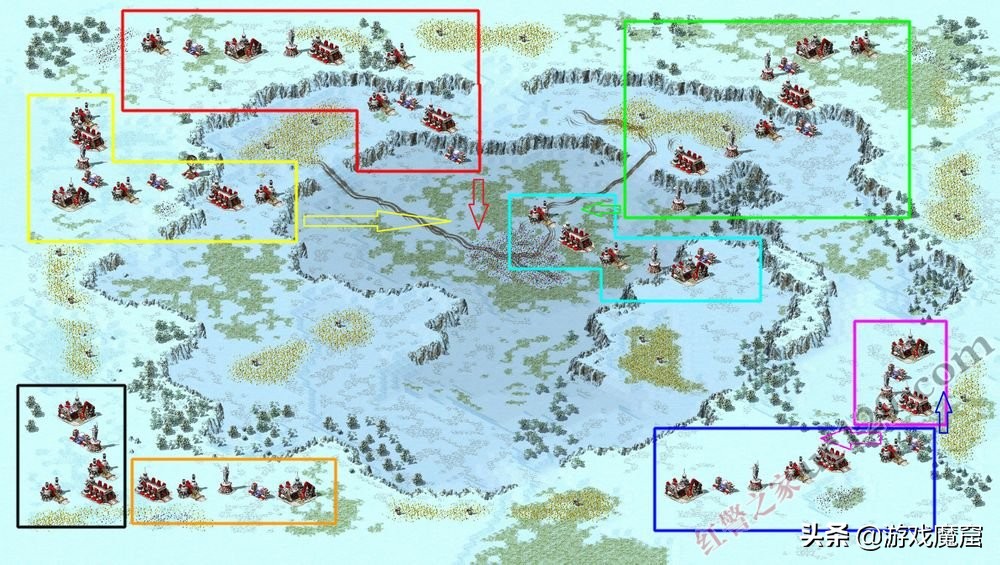 红警2冰天雪地势力范围 -单矿车双重工攻略