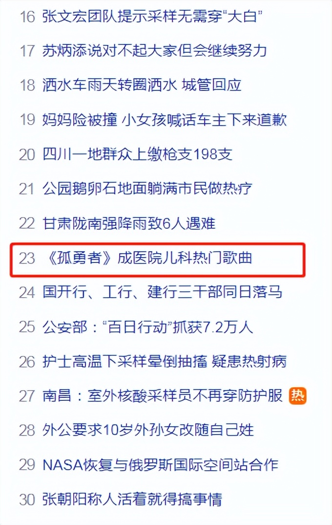 病毒式传播让《孤勇者》成为儿科医院的热门口水歌