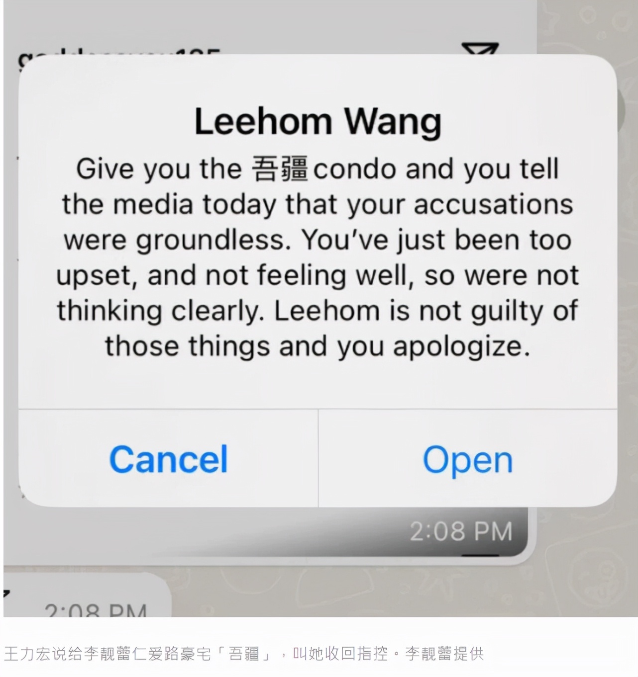 李靓蕾否认王力宏父亲指控内容，曝王力宏欲私了开出上亿谈判筹码