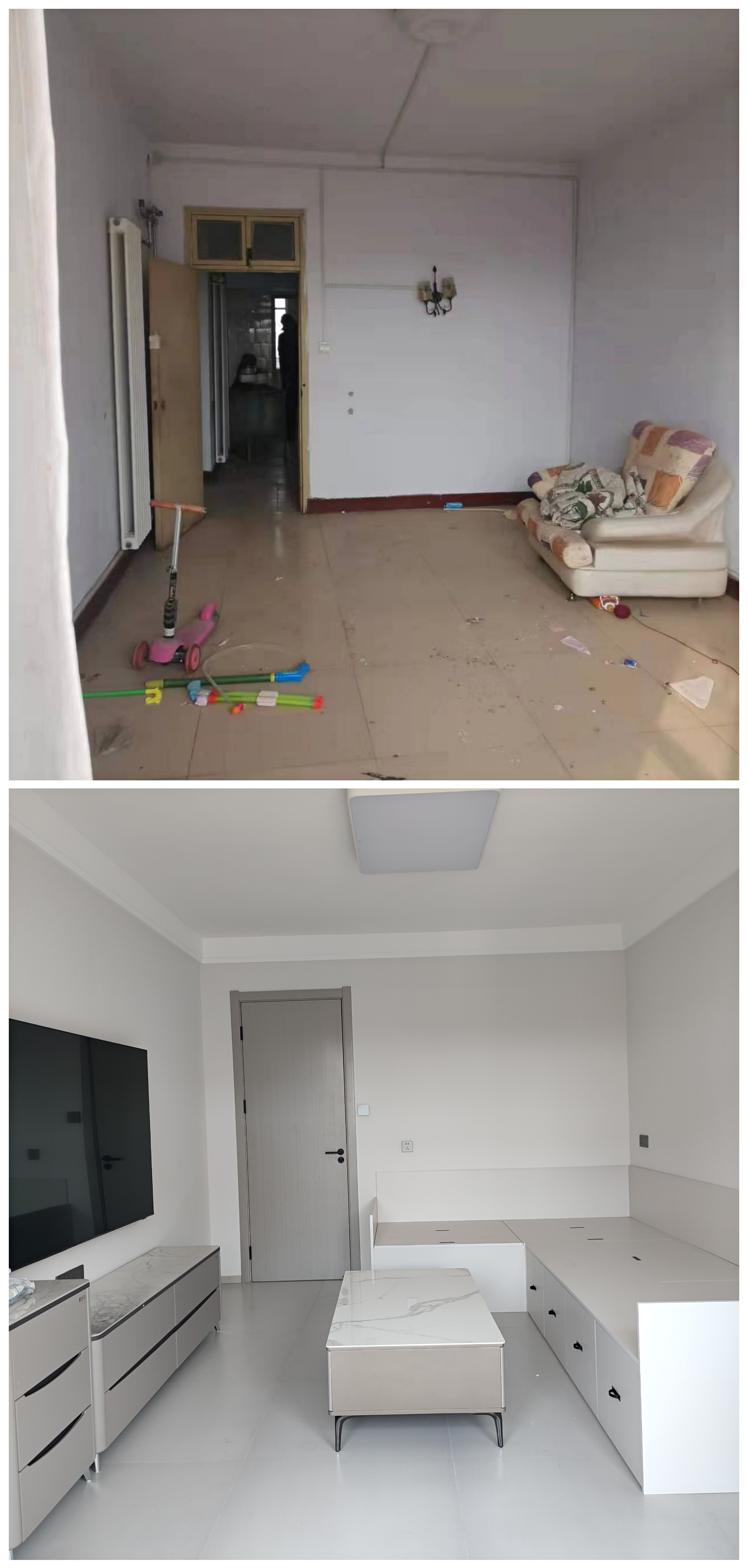 郑州金水区 | 90年代老房，70㎡现代简约风，全屋收纳翻倍