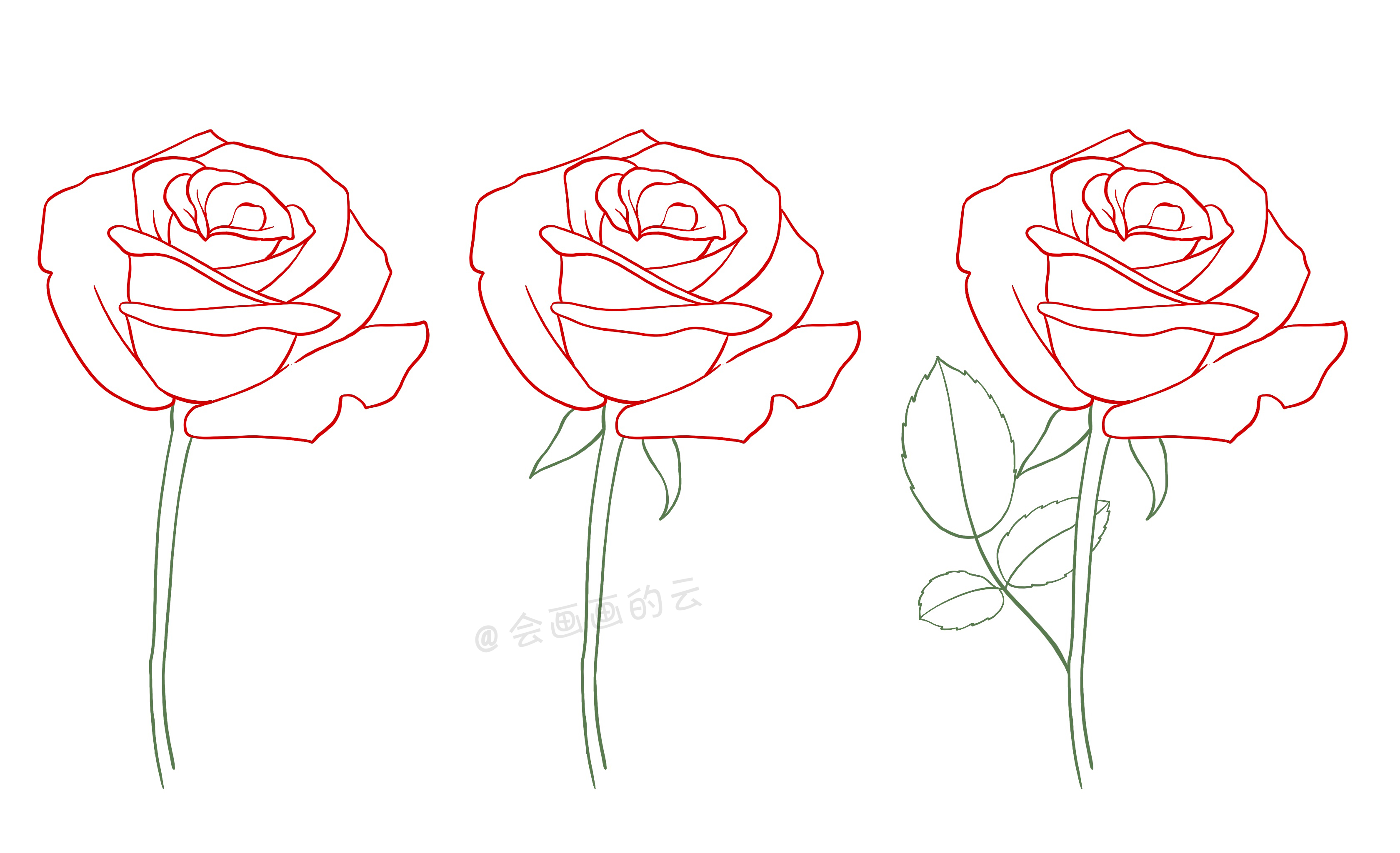 画玫瑰花的简笔画（超简单玫瑰花简笔画教程分享）