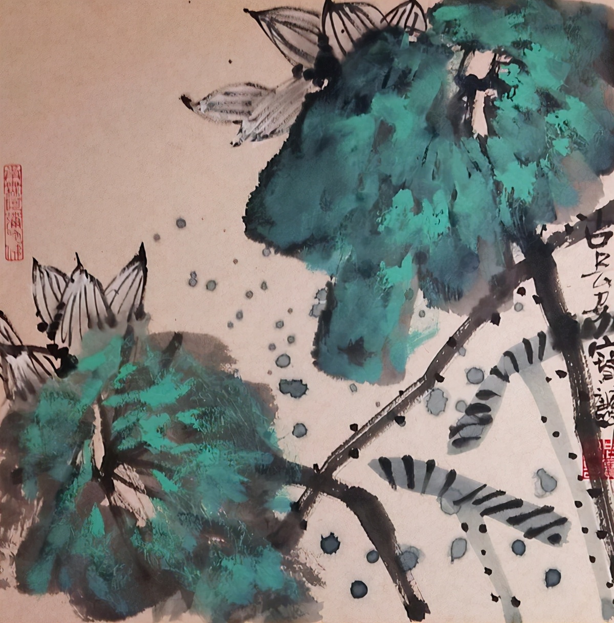 著名画家周宝麟：重彩泼墨荷花新作专题报道