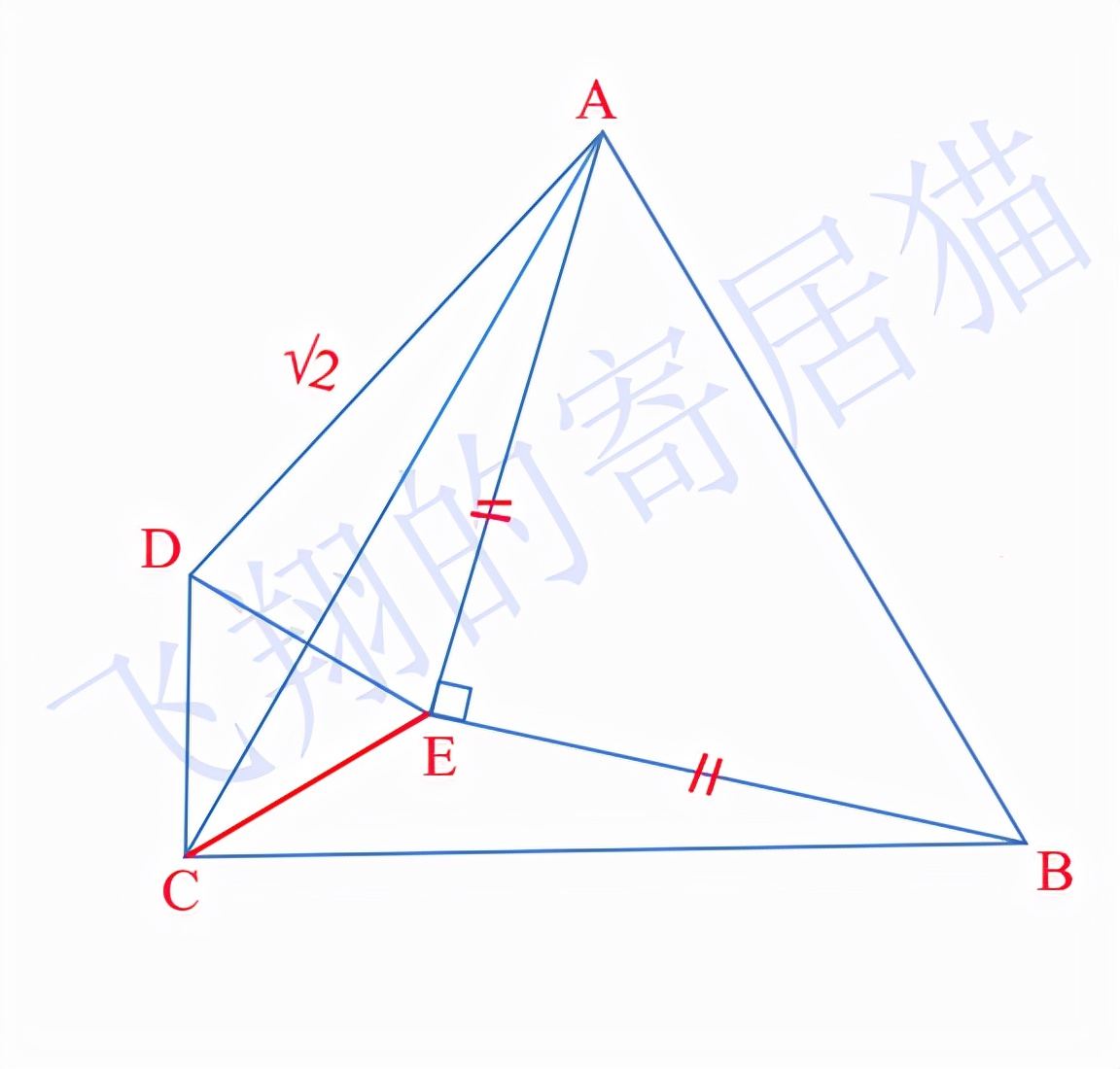 两个等边三角形，已知两个顶点连线长度，如何求等边三角形边长？