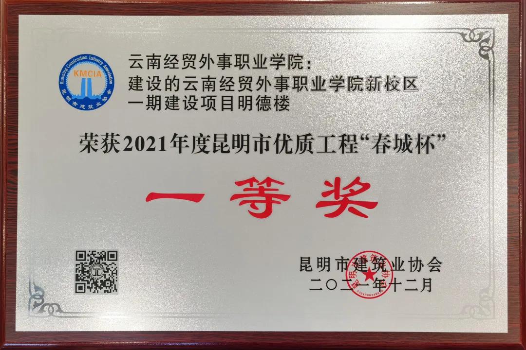 云南经贸外事职业学院获“春城杯”一等奖