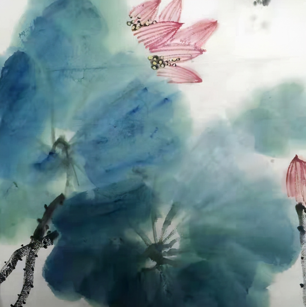 著名画家周宝麟：重彩泼墨荷花新作专题报道