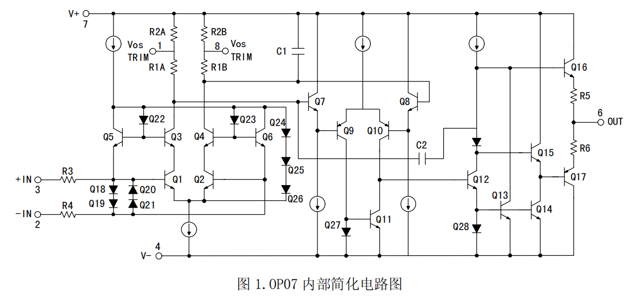 低失调运算放大器OP07